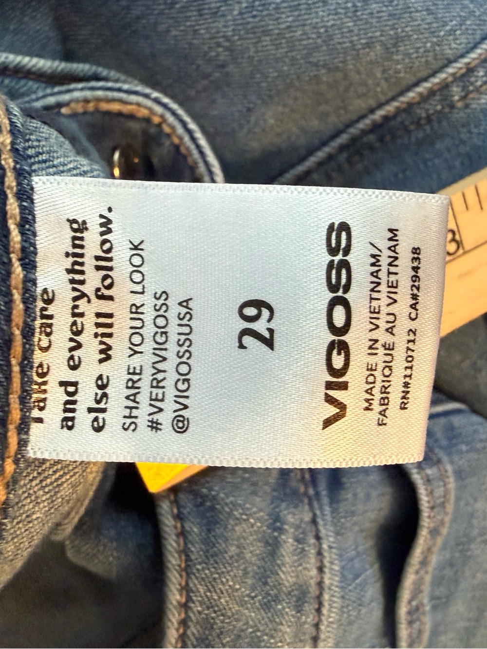 Vigoss Front Seam Barrel Jeans Size 29 Medium Blue Wash - Picture 7 of 9
